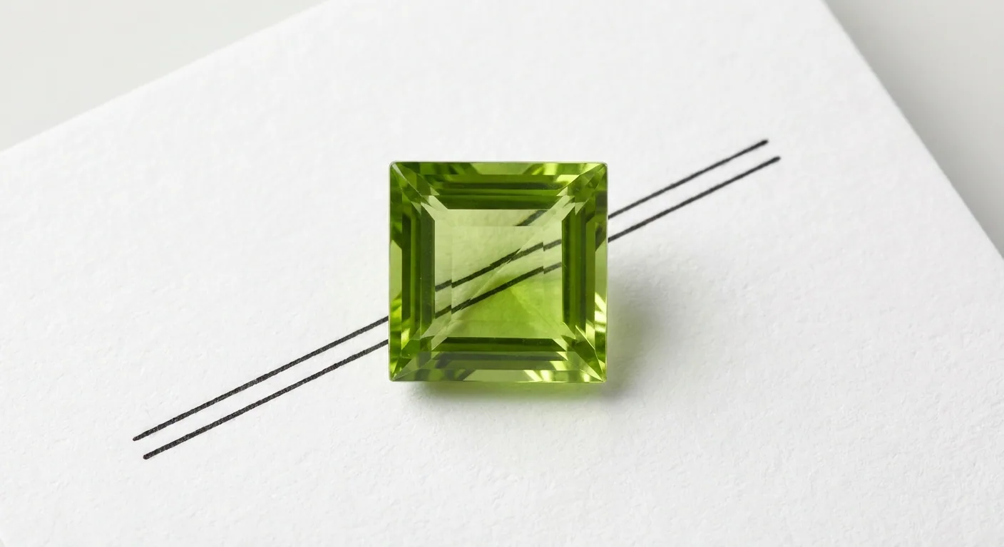 A genuine peridot gemstone demonstrating its characteristic double refraction, a key test to tell if peridot is real.